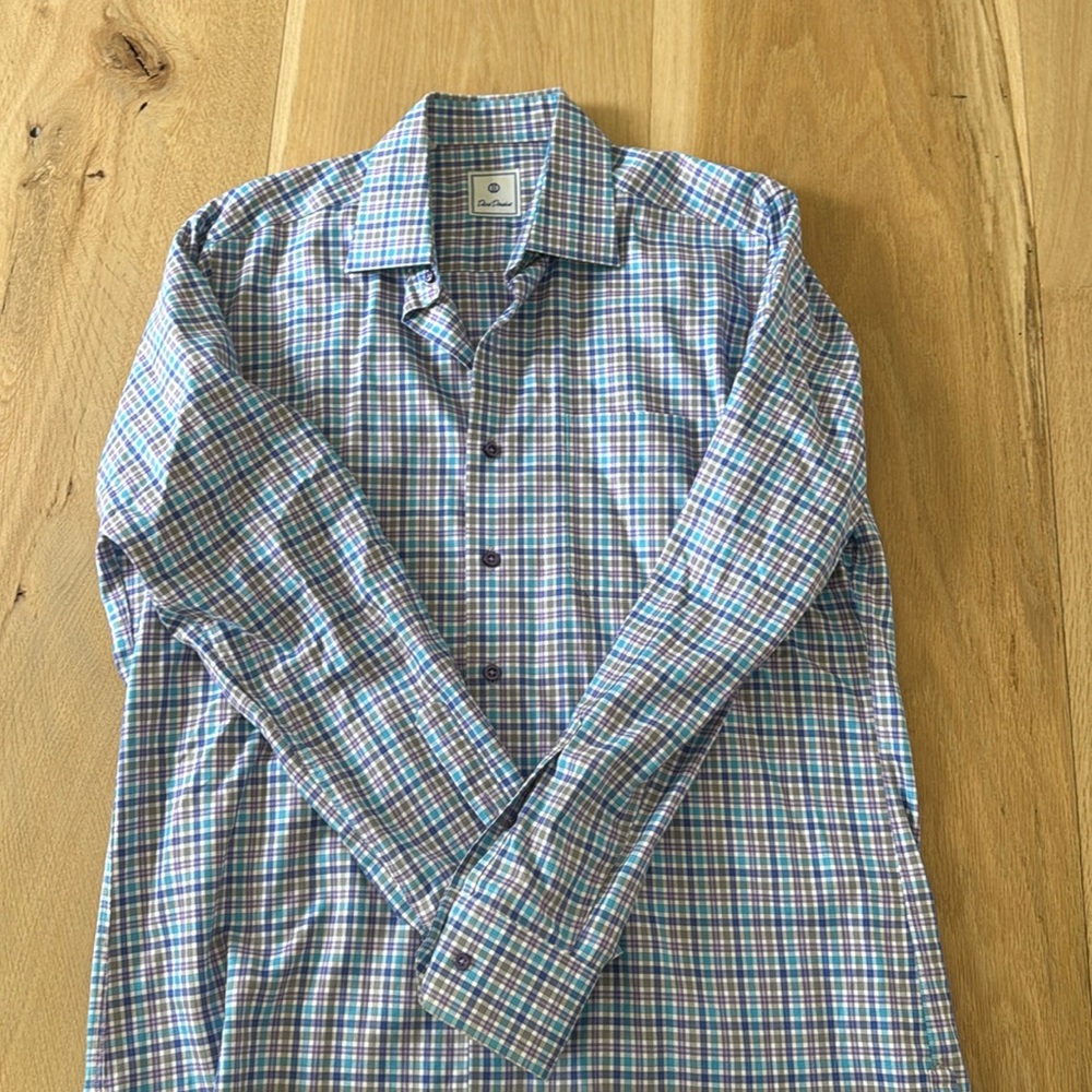 David Donahue men’s button down collared shirt size l